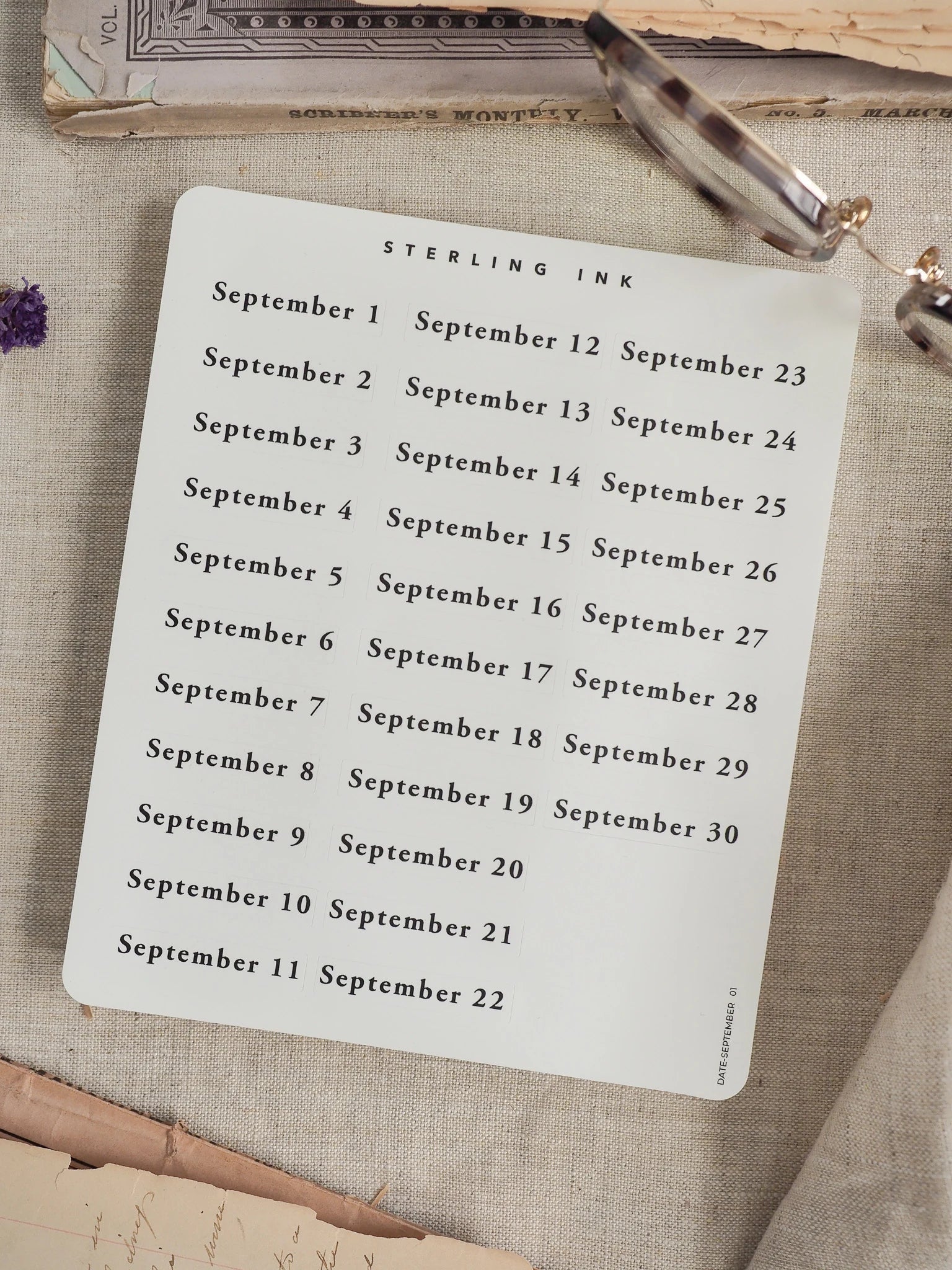 September Date Stickers - September 2026