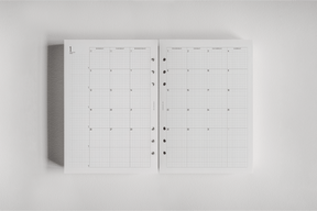 Clean white monthly dated planner insert for 2026, presenting a structured, comprehensive grid layout for organizing daily schedules and tracking appointments.