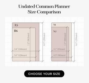 Minimalist undated common planner, designed for vertical layouts and flexible scheduling use over half a year.