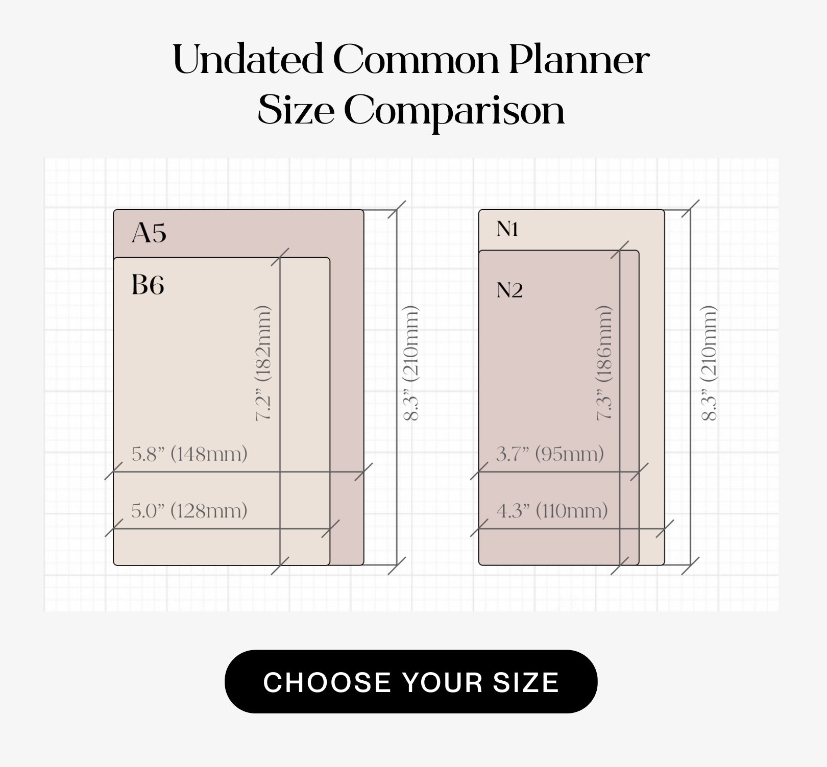 Sterling Ink DATED B6 Common Planner Half buy Year Set in Mauve