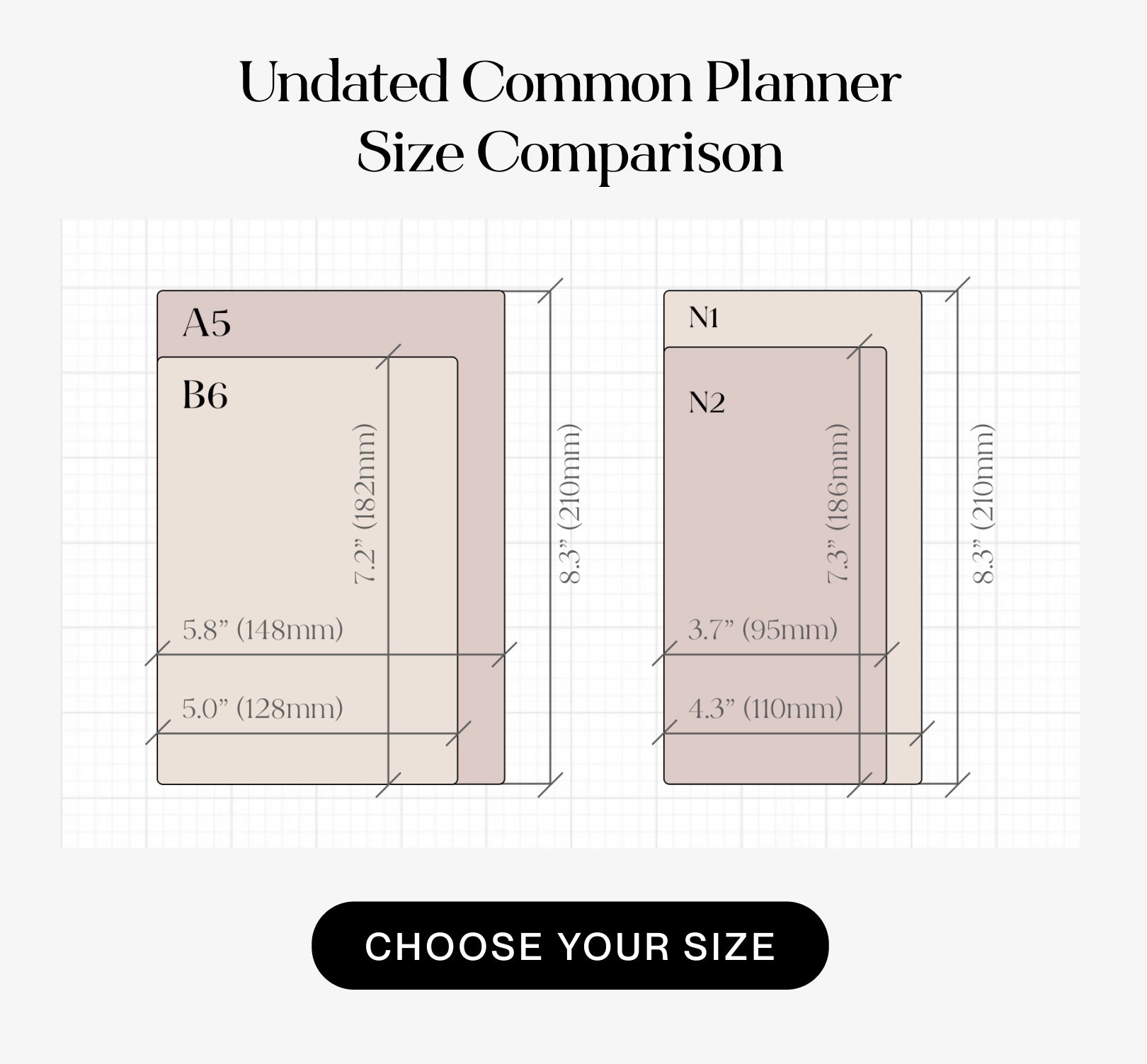 Planner Note Size Undated Common Planner | N1 Vertical Compact Full Year – STERLING INK
