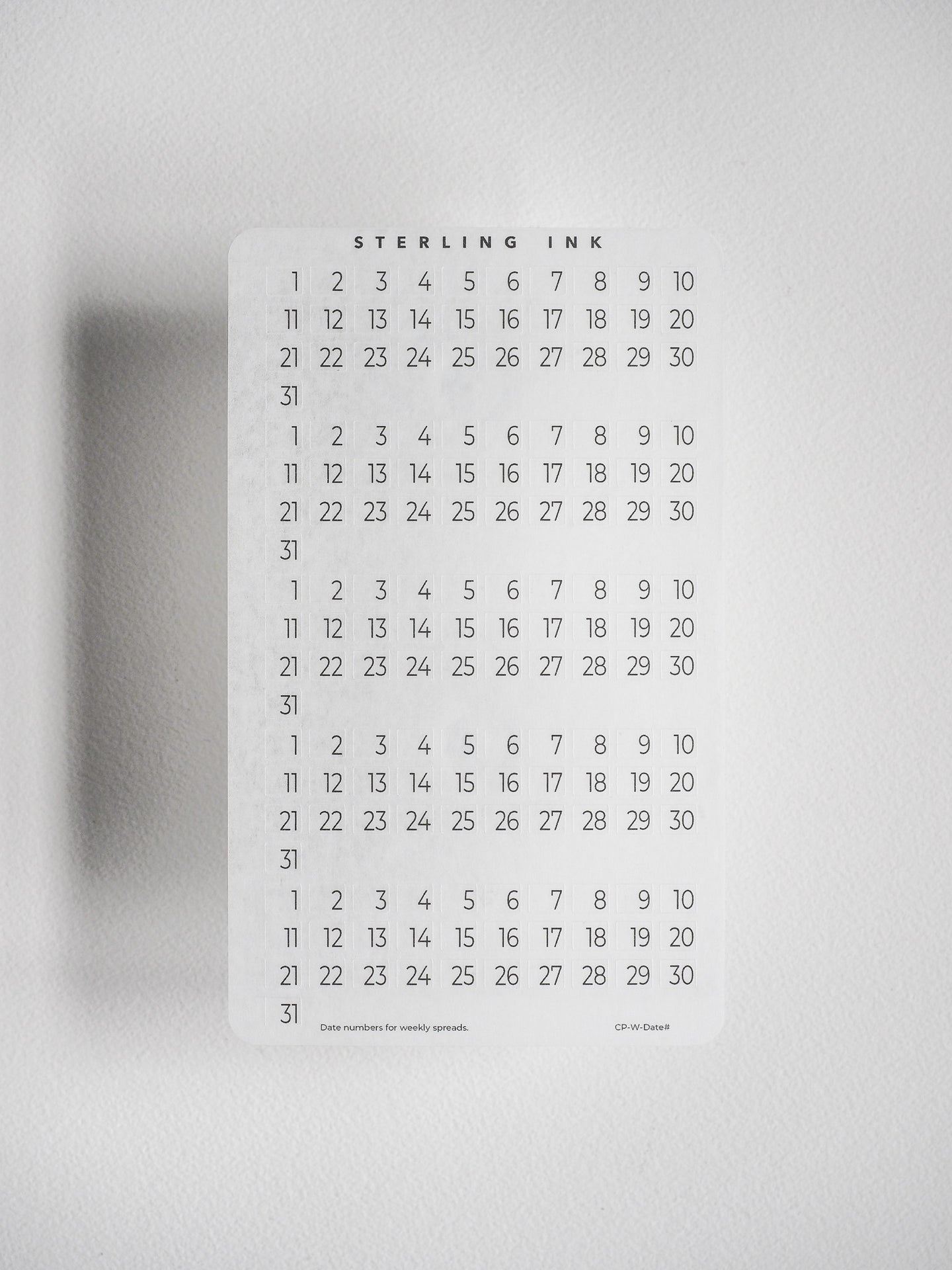 Date Number (Weekly / Monthly Page) - Compatible with Undated Planners