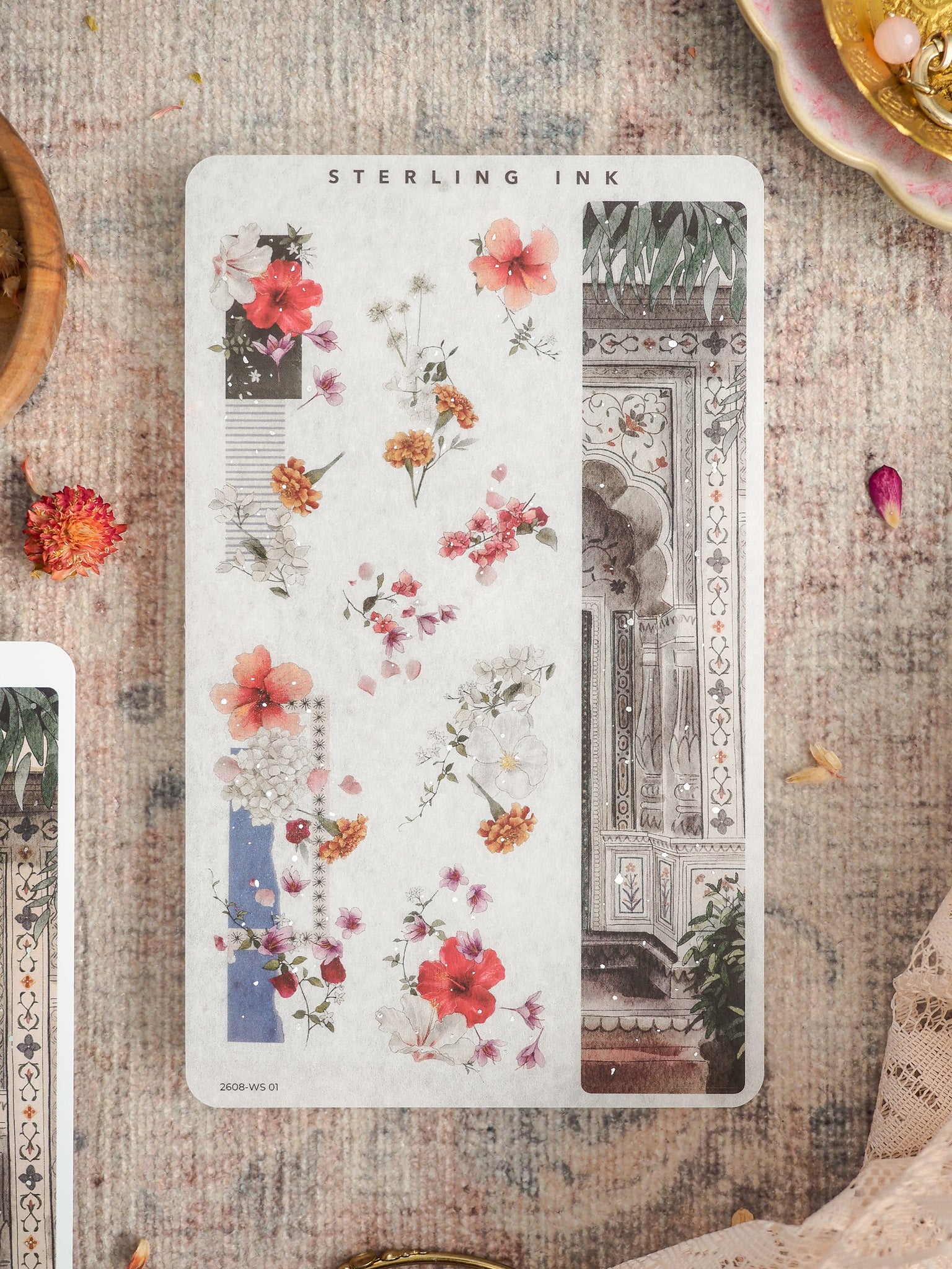 Washi Strip Stickers (Silver Foil) - August 2026