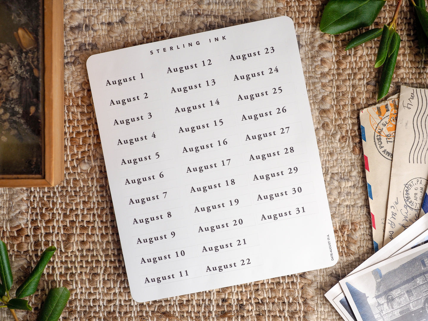 August Date Stickers - August 2023