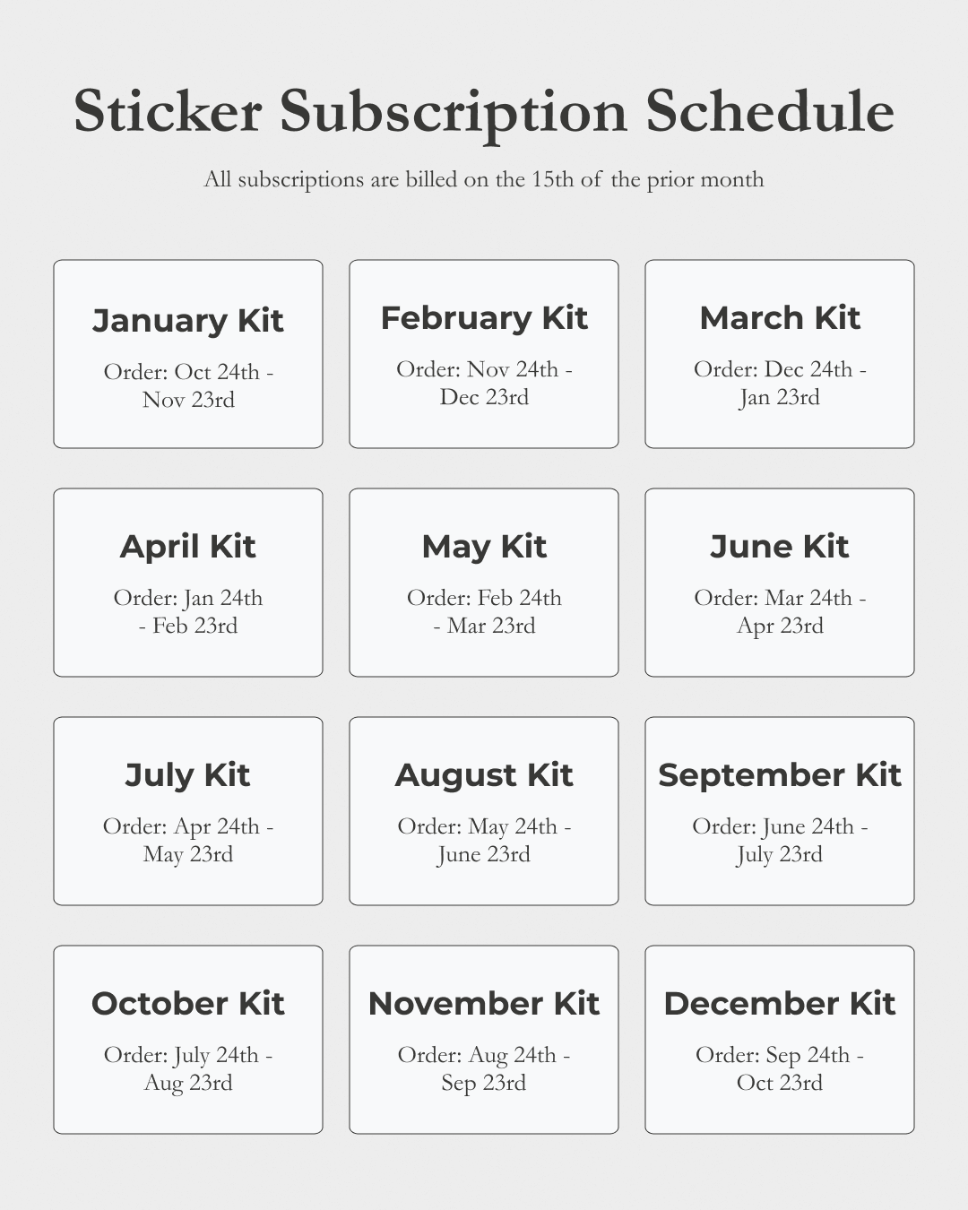 Sampler Sticker Subscription Kit