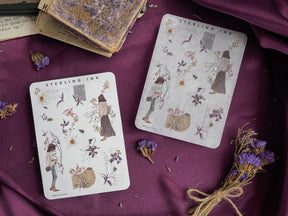 Botanical-themed sticker sheets featuring vintage iconography, detailed scientific sketches, and illustrative botanicals perfect for journaling and scrapbooking embellishments.