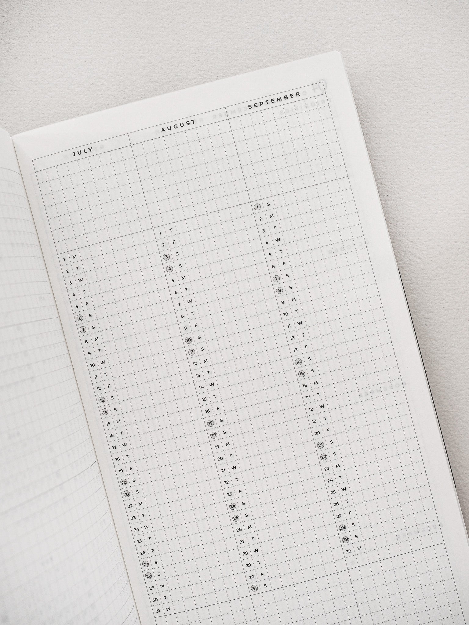 2024 2025 Printable Calendar for Hobonichi Weeks Bullet Journal