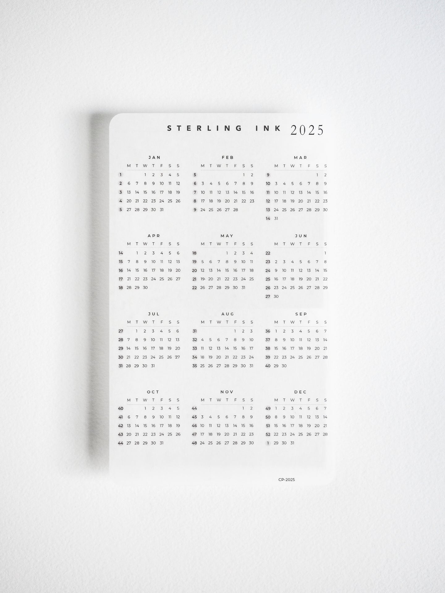 2025 Calendar Square Stickers