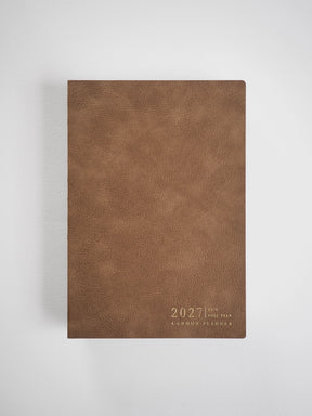 2027 A5 Horizontal Full year planner interior layout in Caramel #color_caramel