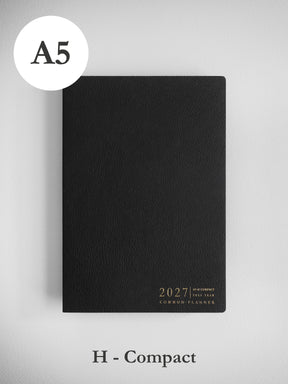 2027 A5 Horizontal Compact planner front cover in Onyx #color_onyx