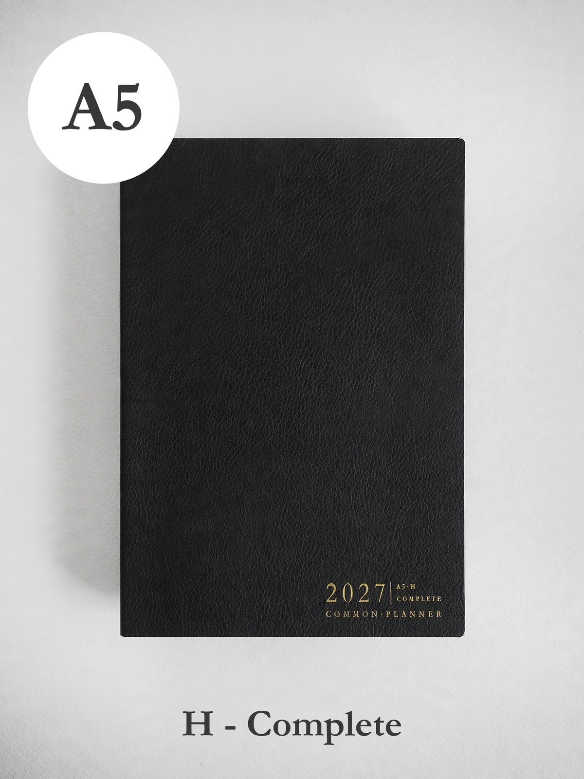 2027 A5 Horizontal Complete (softcover) planner front cover in Onyx #color_onyx