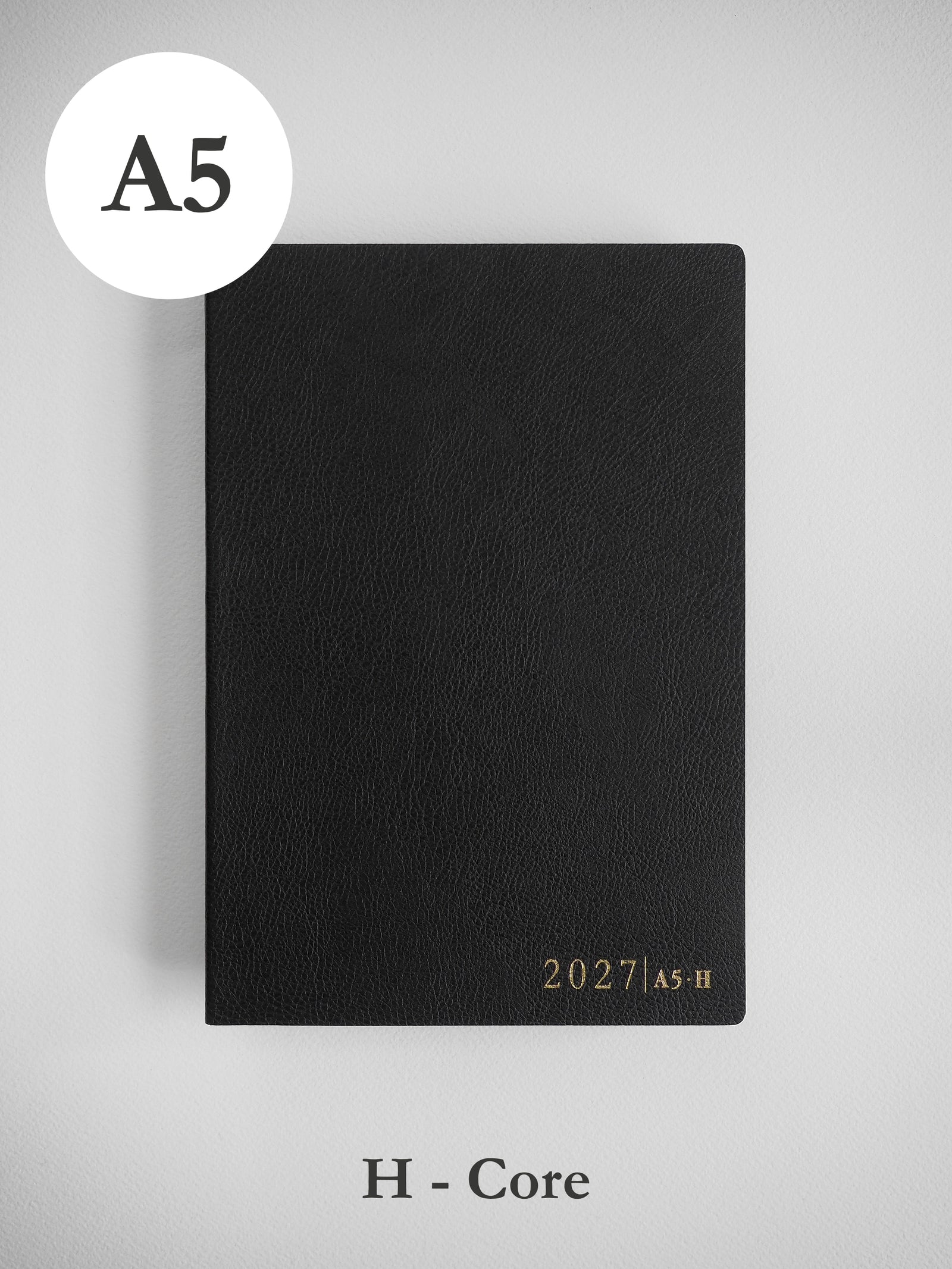 2027 A5 Horizontal Core planner front cover in Onyx #color_onyx