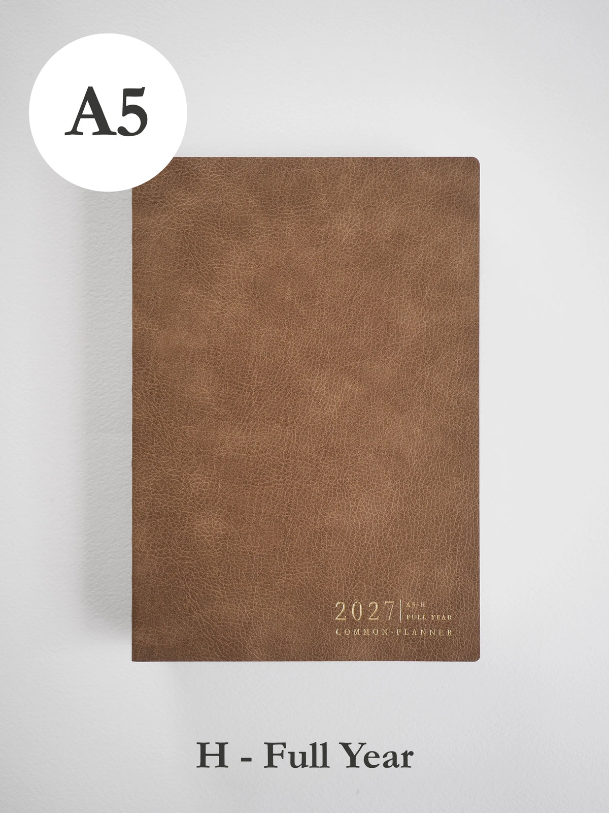 2027 A5 Horizontal Full year planner front cover in Caramel #color_caramel