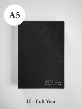 2027 A5 Horizontal Full year planner front cover in Onyx #color_onyx