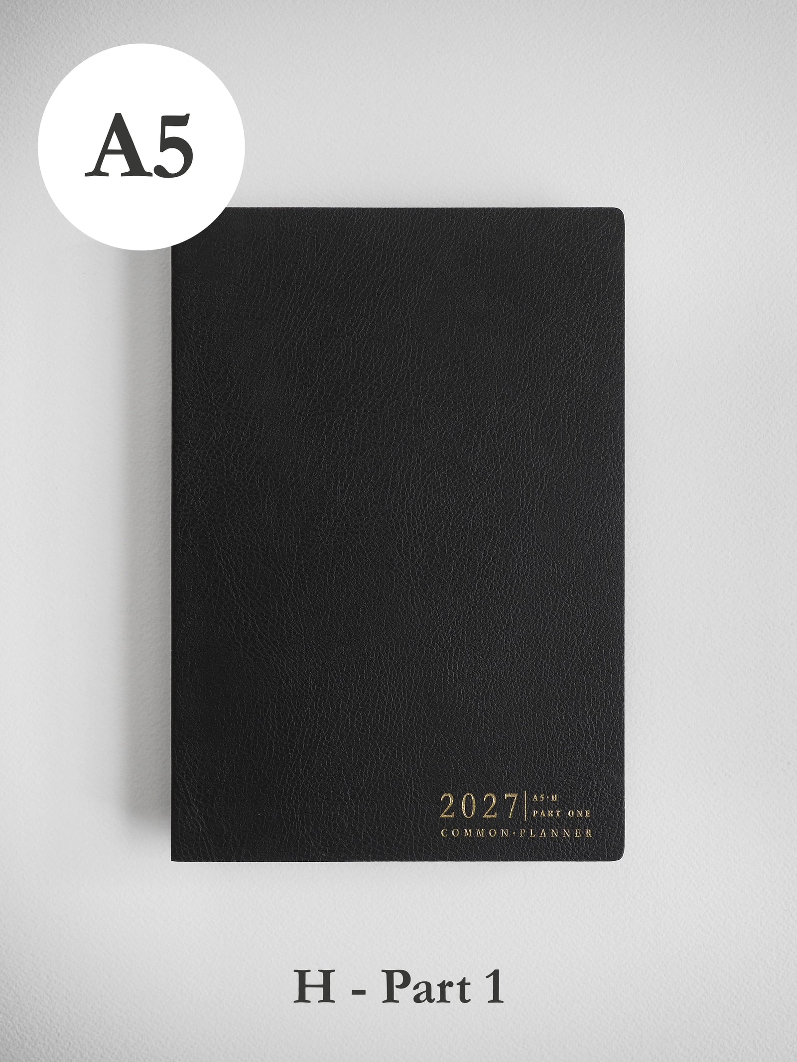 2027 A5 Horizontal Half year planner front cover part 1 in Onyx #color_onyx