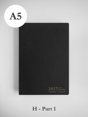 2027 A5 Horizontal Half year planner front cover part 1 in Onyx #color_onyx