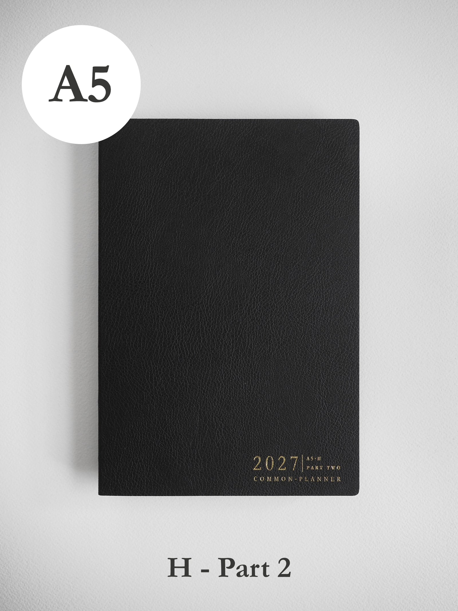 2027 A5 Horizontal Half year planner front cover part 2 in Onyx #color_onyx