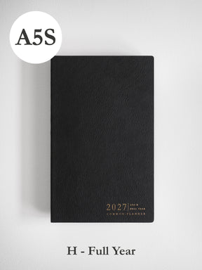 2027 A5S Horizontal Full year planner front cover in Onyx #color_onyx