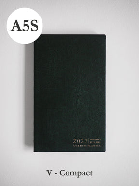 2027 A5S Vertical Compact planner front cover in Forest #color_forest