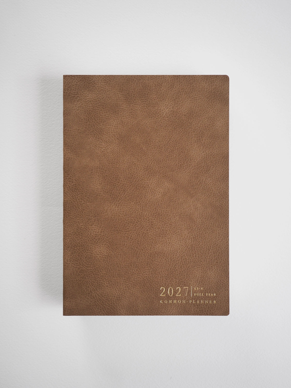 2027 A5 Vertical Full year planner interior layout in Caramel #color_caramel