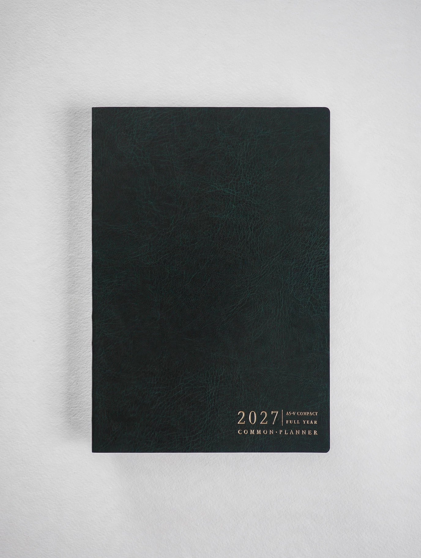 2027 A5 Vertical Compact planner interior layout in Forest #color_forest
