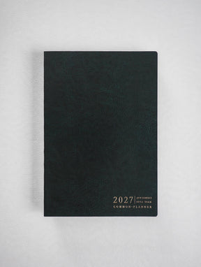 2027 A5 Vertical Compact planner interior layout in Forest #color_forest