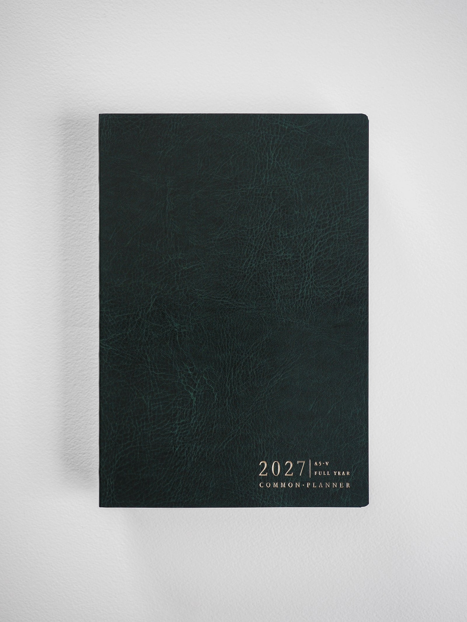 2027 A5 Vertical Full year planner interior layout in Forest #color_forest