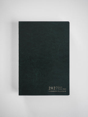 2027 A5 Vertical Full year planner interior layout in Forest #color_forest