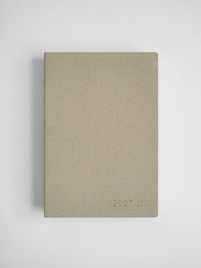 2027 A5 Vertical Compact planner interior layout in Linen #color_linen