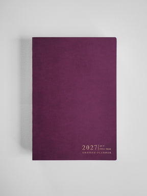 2027 A5 Vertical Full year planner interior layout in Mulberry #color_mulberry