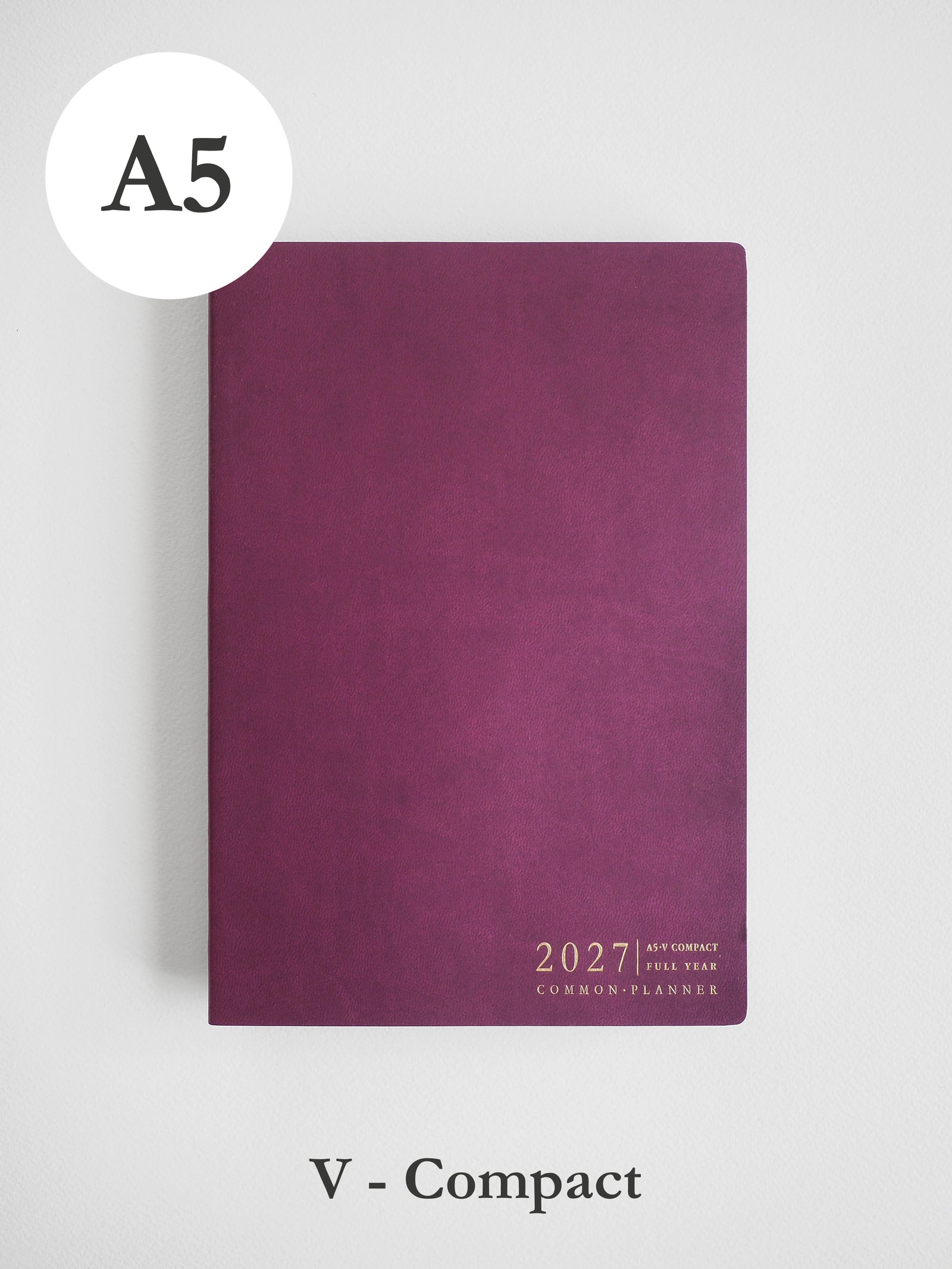 2027 A5 Vertical Compact planner front cover in Mulberry #color_mulberry