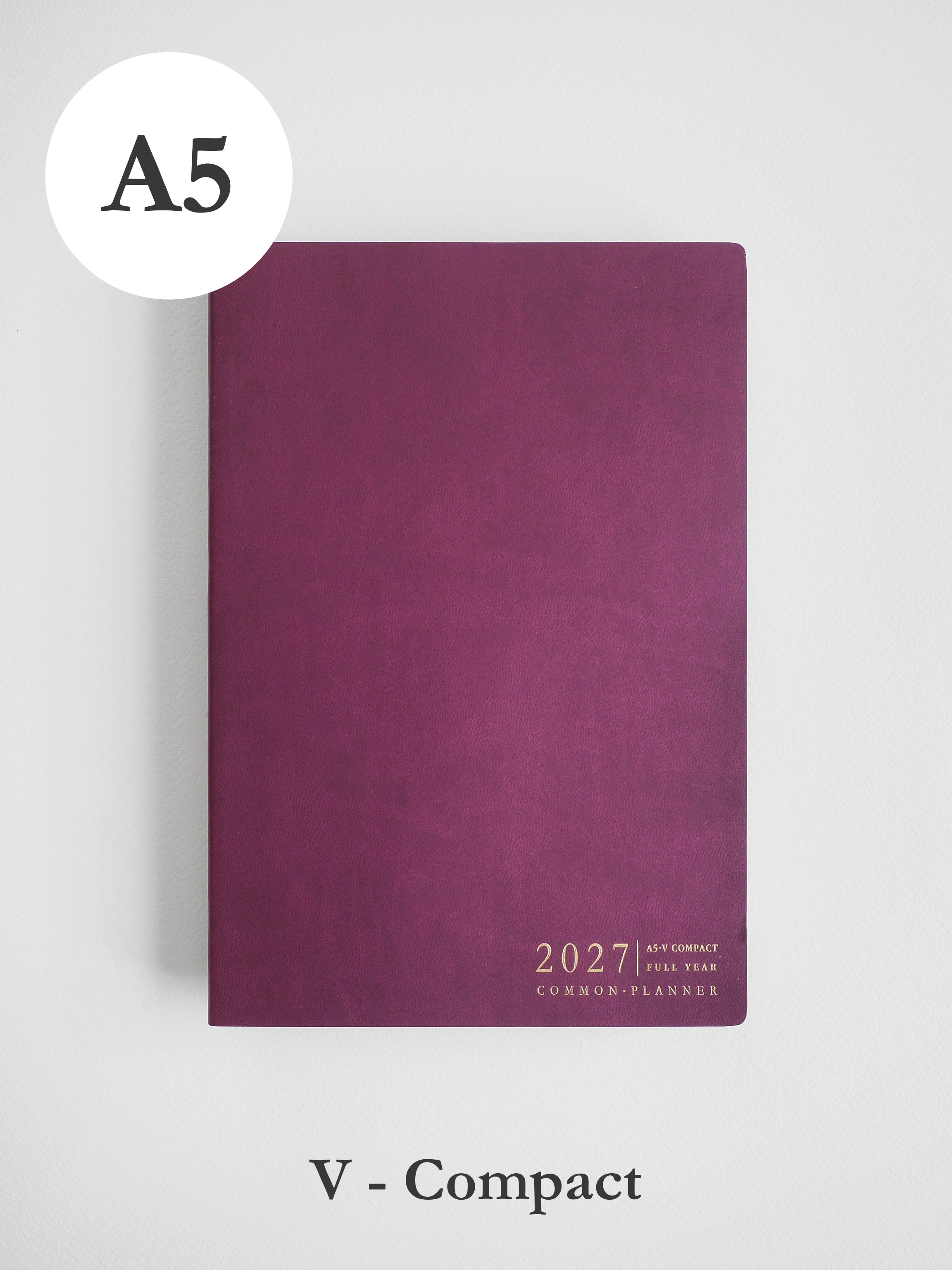 2027 A5 Vertical Compact planner front cover in Mulberry #color_mulberry