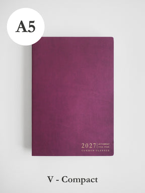 2027 A5 Vertical Compact planner front cover in Mulberry #color_mulberry