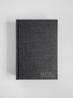 2027 A5 Vertical Complete planner interior layout in Charcoal #color_charcoal