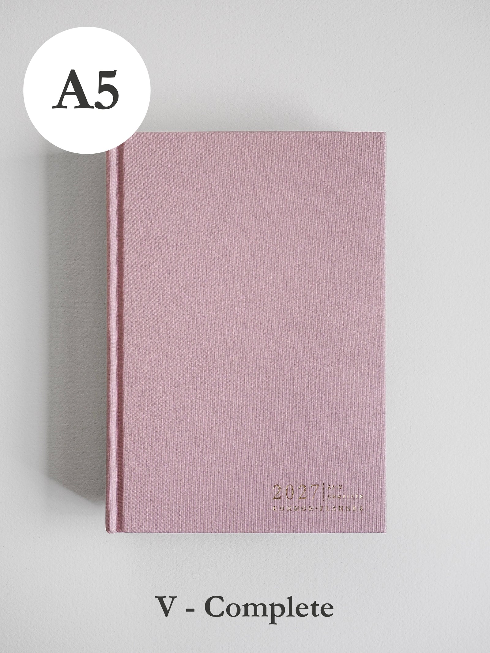 2027 A5 Vertical Complete (hardcover) planner front cover in Seashell #color_seashell