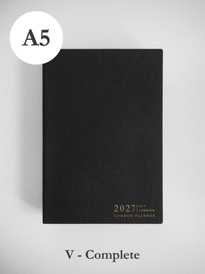 2027 A5 Vertical Complete (softcover) planner front cover in Onyx #color_onyx