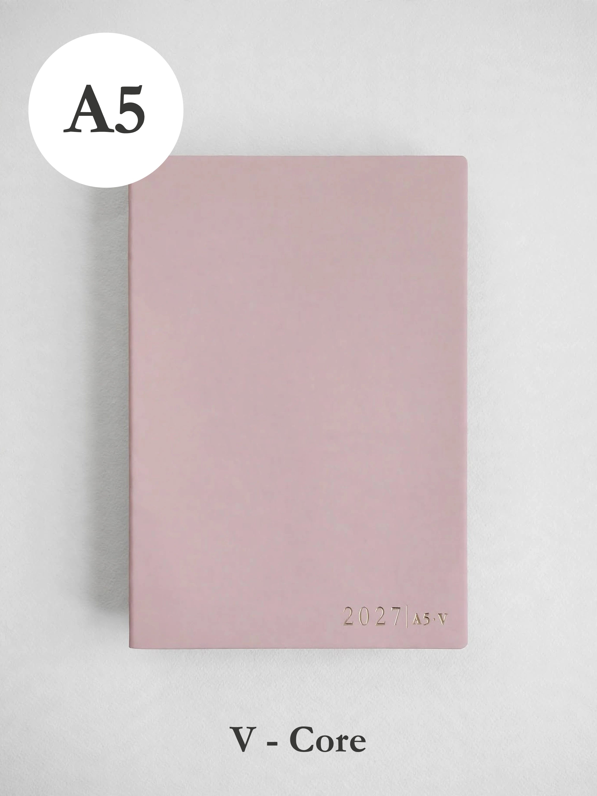 2027 A5 Vertical Core planner front cover in Fairy Floss #color_fairyfloss