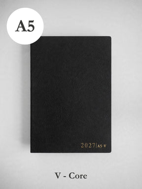 2027 A5 Vertical Core planner front cover in Onyx #color_onyx