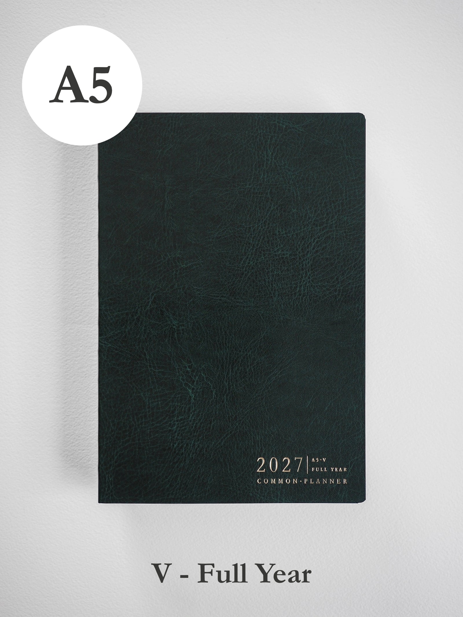 2027 A5 Vertical Full year planner front cover in Forest #color_forest