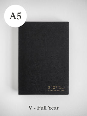 2027 A5 Vertical Full year planner front cover in Onyx #color_onyx