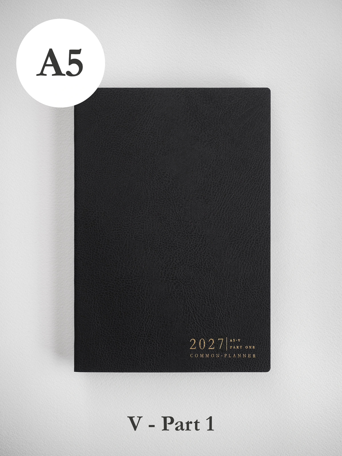 2027 A5 Vertical Half year planner front cover part 1 in Onyx #color_onyx