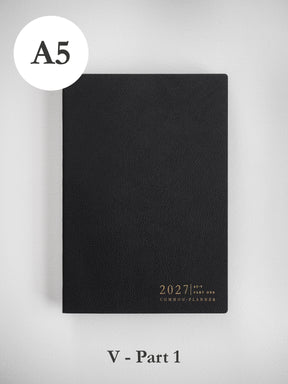 2027 A5 Vertical Half year planner front cover part 1 in Onyx #color_onyx