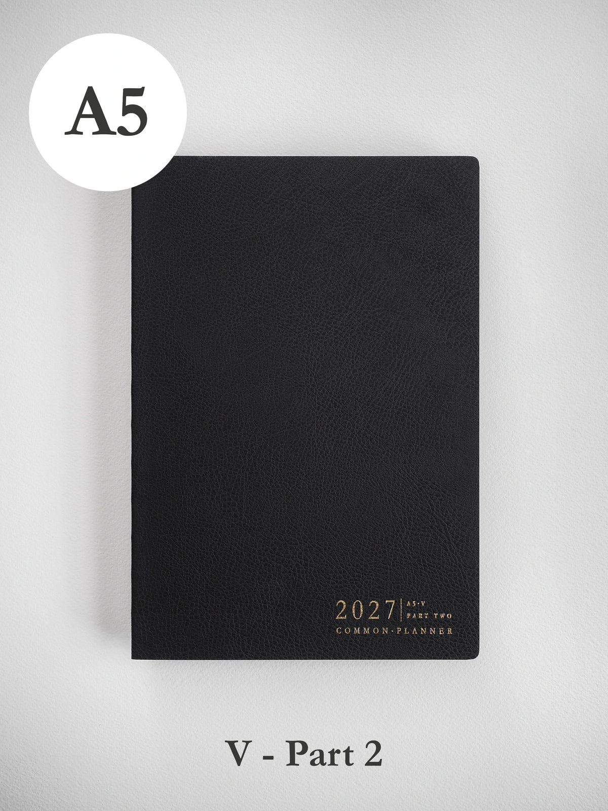 2027 A5 Vertical Half year planner front cover part 2 in Onyx #color_onyx