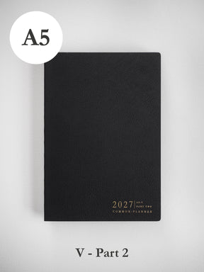 2027 A5 Vertical Half year planner front cover part 2 in Onyx #color_onyx