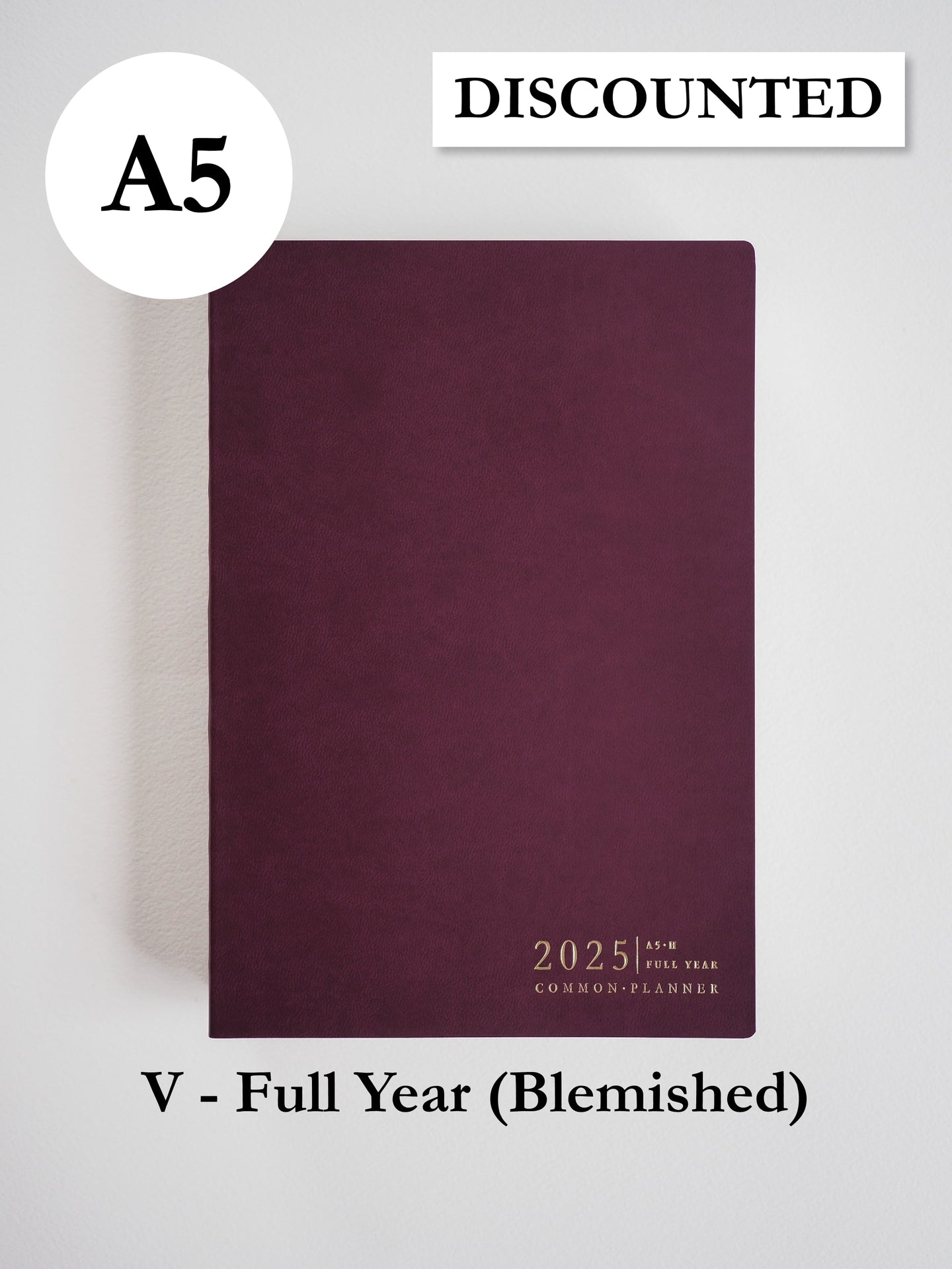 A5 Vertical Full Year | 2025 Common Planner (In-Stock) Blemished