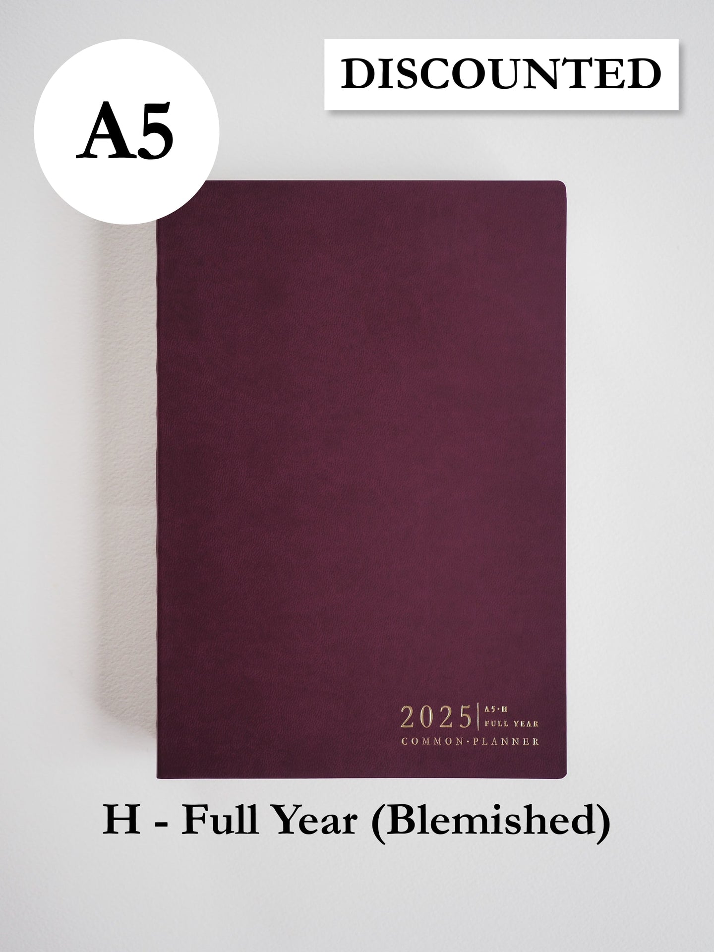 A5 Horizontal Full Year | 2025 Common Planner (In-Stock) Blemished