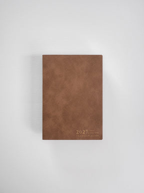 2027 A6 Vertical Full year planner interior layout in Caramel #color_caramel
