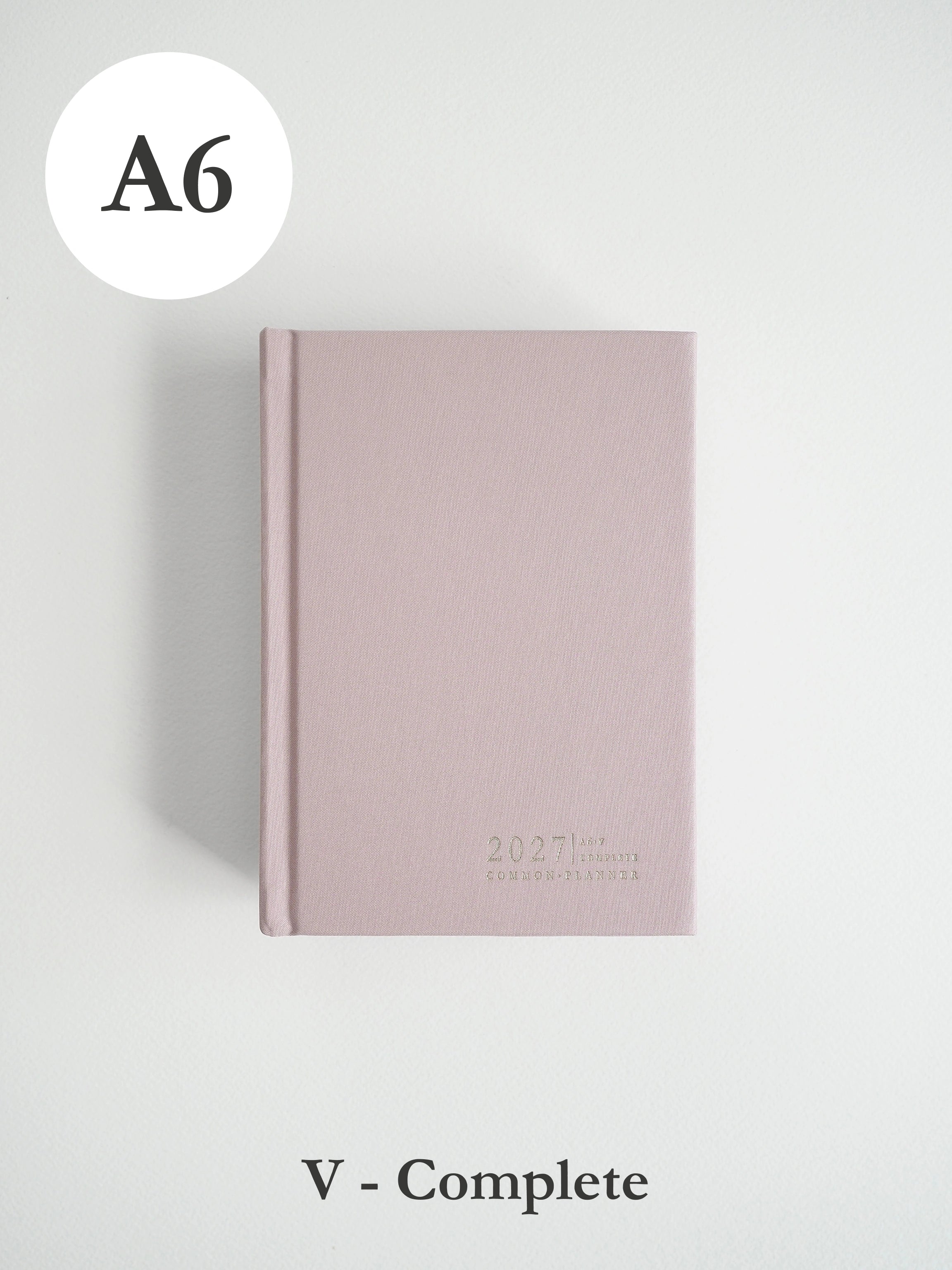2027 A6 Vertical Complete (hardcover) planner front cover in Seashell #color_seashell