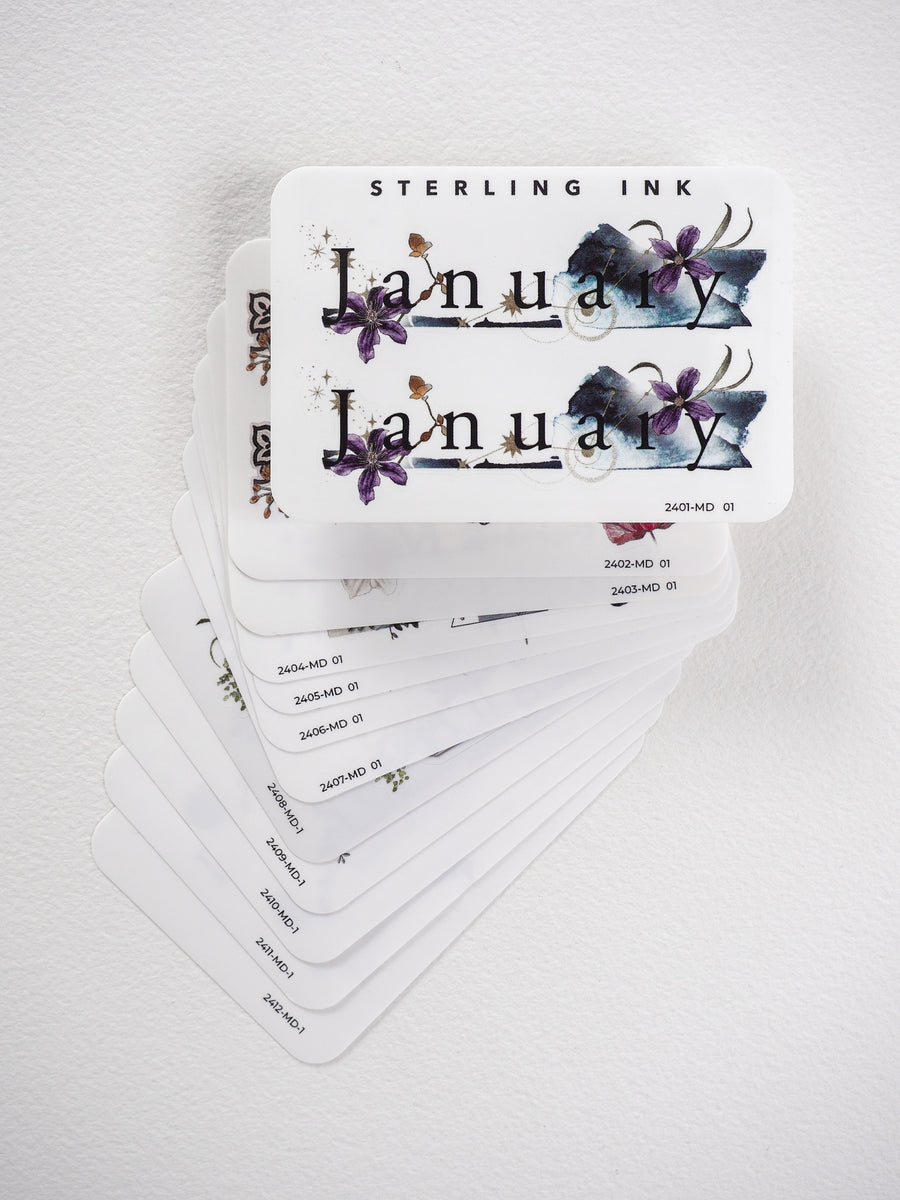 January Kit Sticker Month Sticker Set - January-December