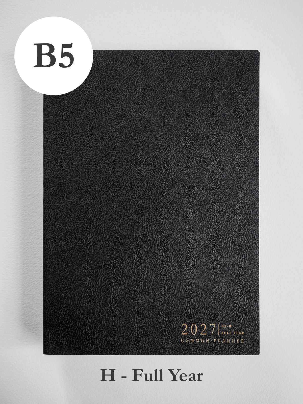 2027 B5 Horizontal Full year planner front cover in Onyx #color_onyx